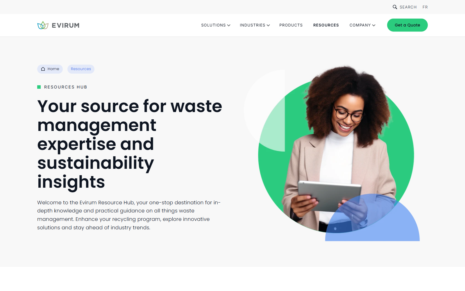 Evirum resources page screenshot